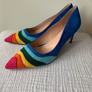 Lehoor Rainbow Suede Stiletto Heels